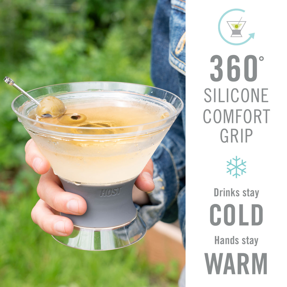 Martini FREEZE™ Cooling Cups – Set of 2 Insulated Stemless Martini Glasses (9 oz)