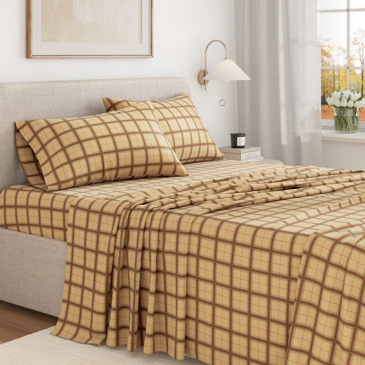 Turkish Cotton Flannel Sheet Set - Plaid & Stripe Collection