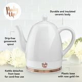Noelle™ grey ceramic electric tea kettle by pinky up®