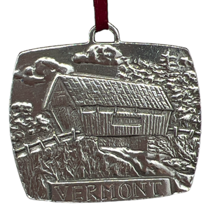 Covered Bridge Metal Ornament