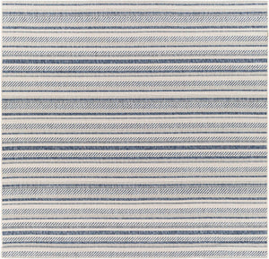 Olin White&Blue Striped Nordic Rug