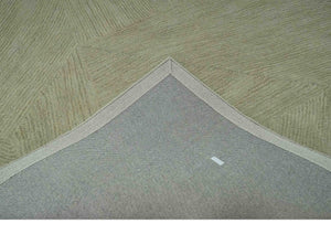 Olive and Ivory Modern Geometrical Stripes Textured Hand Tufted Multi size rug