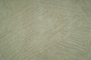 Olive and Ivory Modern Geometrical Stripes Textured Hand Tufted Multi size rug