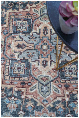 Oliver Traditional Turkish Design Rust And Charcoal Hand Knotted Wool Rug