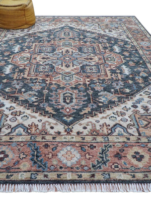Oliver Traditional Turkish Design Rust And Charcoal Hand Knotted Wool Rug