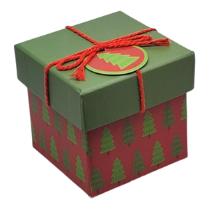 Gift Box Cube for Gift Cards - 3" x 3" -  Trees