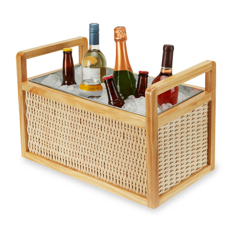 Rattan-&-wood-beverage-tub-by-twine-living™-Beverage-Tubs-&-Chillers