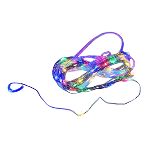 50-Light Battery-Operated Multicolored LED Green Wire Fairy Lights