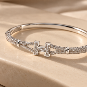 Silver Pavé H Bracelet