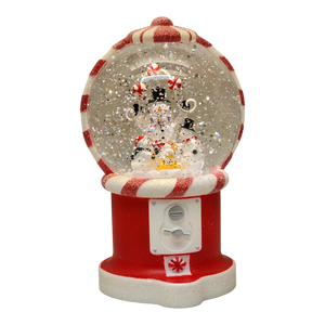 Lighted Spinning Water Globe Gumball Machine - Snowman