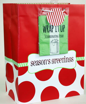 Traditional Gift Bag With Matching Tissue - Sg Red Dot Large