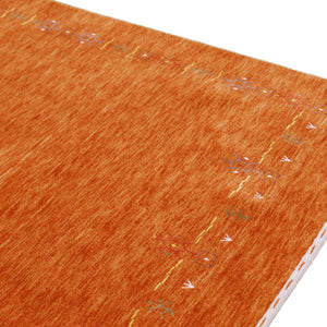 Orange Modern Geometrical Tribal Border Hand Loomed Wool Area Rug