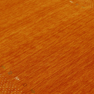 Orange Tribal Gabbeh Border Design Hand Loomed Wool Area Rug