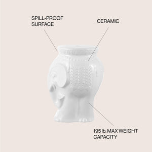 Orla modern bohemian elephant ceramic garden stool - Tuesday Morning - Outdoor Tables