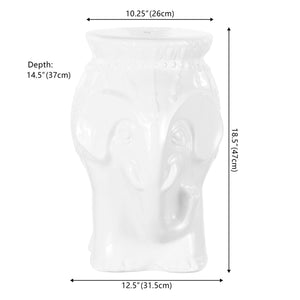Orla modern bohemian elephant ceramic garden stool - Tuesday Morning - Outdoor Tables
