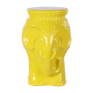 Orla modern bohemian elephant ceramic garden stool - Tuesday Morning - Outdoor Tables