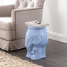 Orla modern bohemian elephant ceramic garden stool - Tuesday Morning - Outdoor Tables