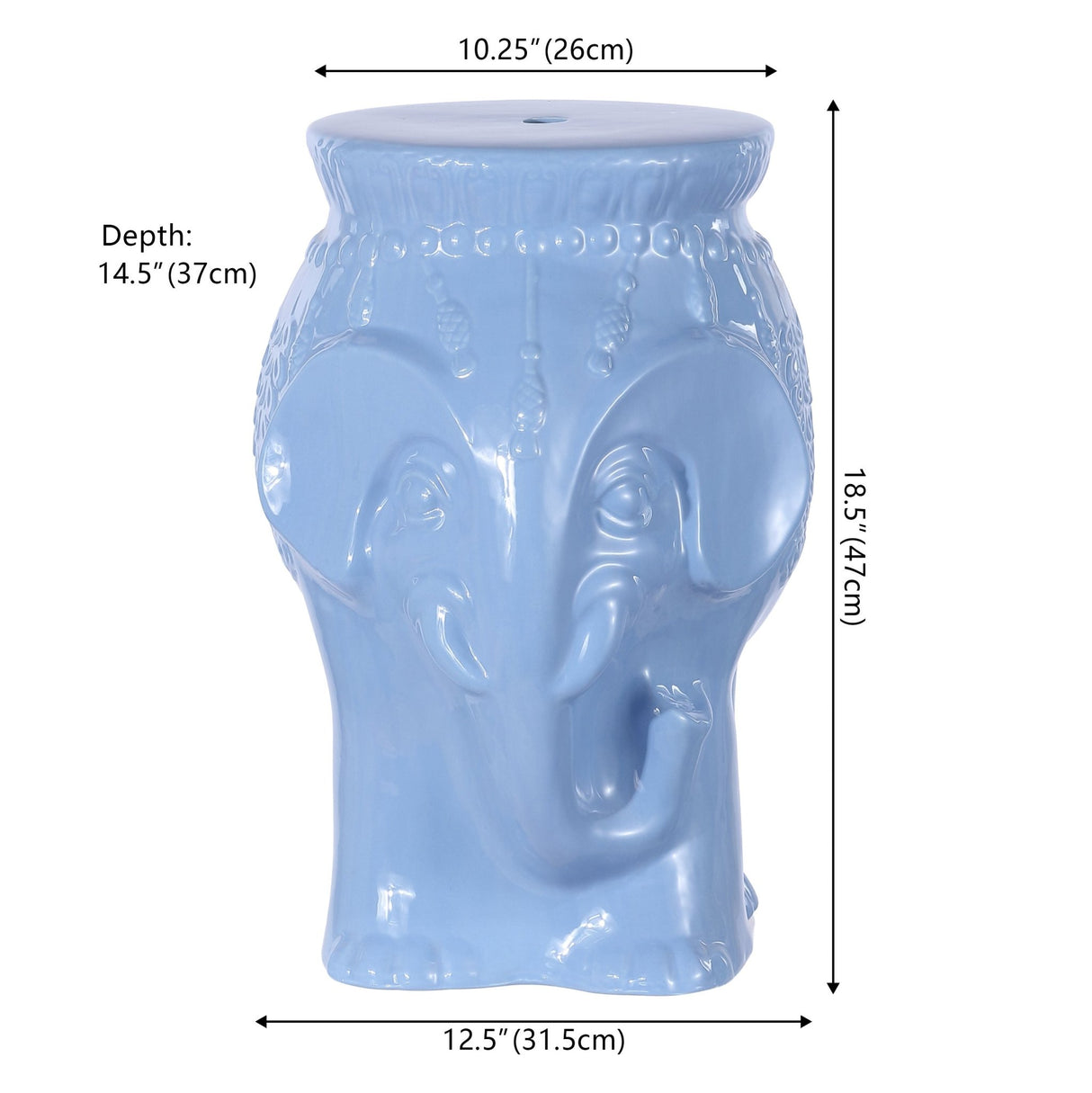 Orla modern bohemian elephant ceramic garden stool - Tuesday Morning - Outdoor Tables