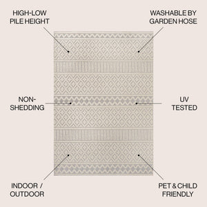 Ormond High - Low Modern Trellis Geometric Indoor/Outdoor Area Rug - Tuesday Morning - Area Rugs