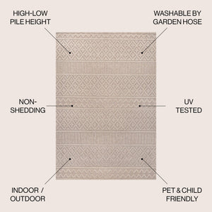 Ormond High - Low Modern Trellis Geometric Indoor/Outdoor Area Rug - Tuesday Morning - Area Rugs