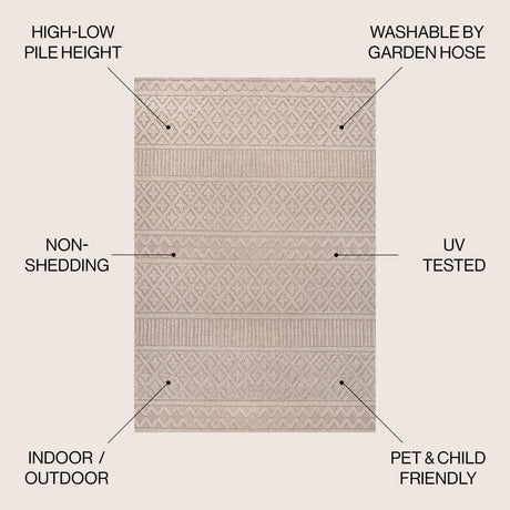 Ormond High - Low Modern Trellis Geometric Indoor/Outdoor Area Rug - Tuesday Morning - Area Rugs