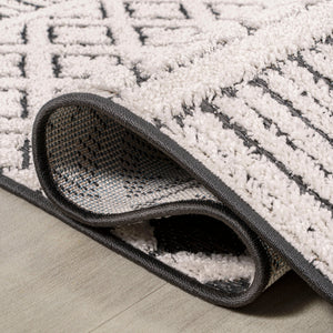 Ormond High - Low Modern Trellis Geometric Indoor/Outdoor Runner Rug - Tuesday Morning - Runner Rugs