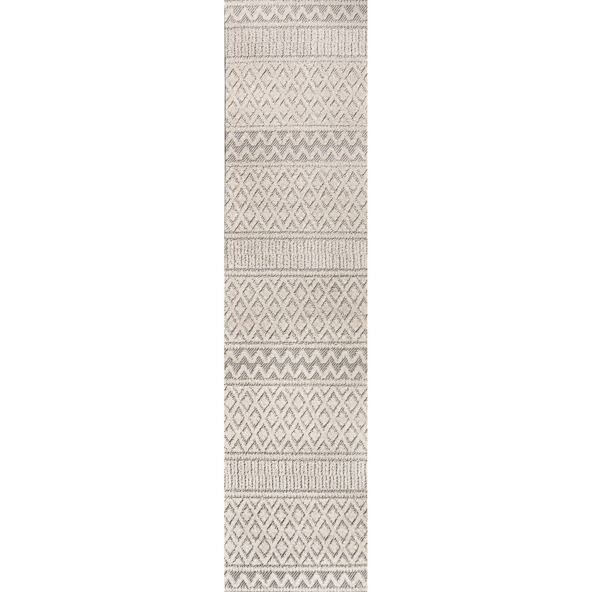 Ormond High - Low Modern Trellis Geometric Indoor/Outdoor Runner Rug - Tuesday Morning - Runner Rugs