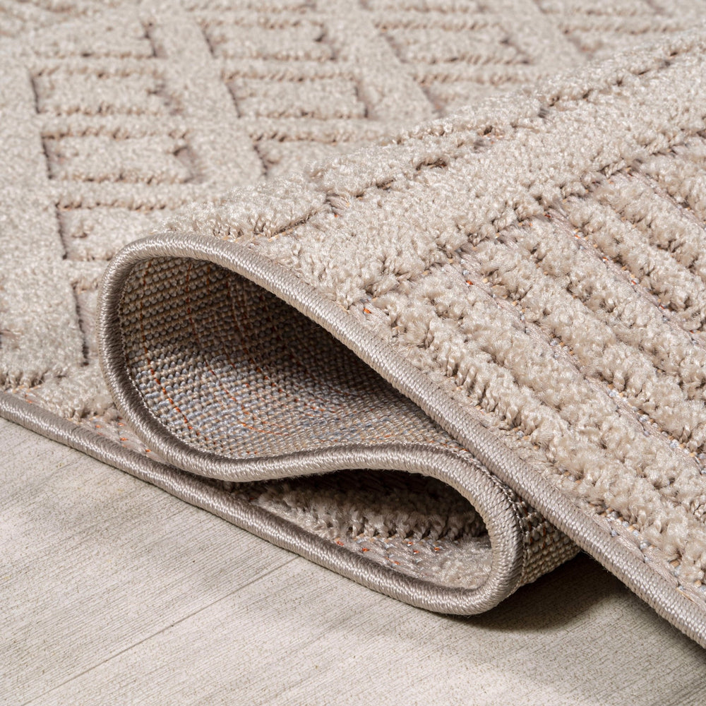 Ormond High - Low Modern Trellis Geometric Indoor/Outdoor Runner Rug - Tuesday Morning - Runner Rugs