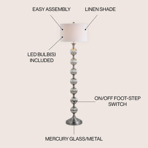 Oslo glass/metal led floor lamp - Tuesday Morning - Floor Lamps