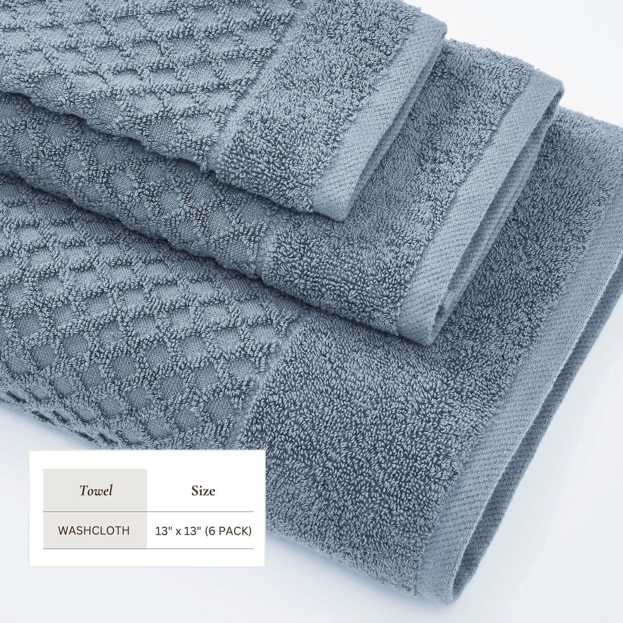 Cotton diamond waffle weave bath towel set - grayson collection