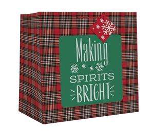 Square Jumbo Gift Bag - Spirits Bright