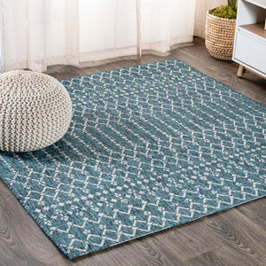 Ourika Moroccan Geometric Textured Indoor/Outdoor Square Area Rug - Tuesday Morning - Area Rugs