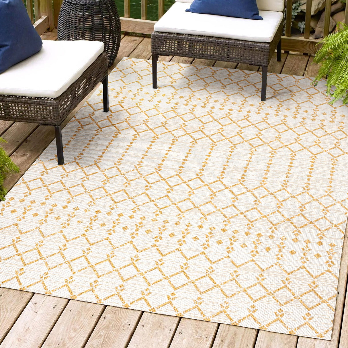 Ourika Moroccan Geometric Textured Weave Indoor/Outdoor Area Rug - Tuesday Morning - Area Rugs