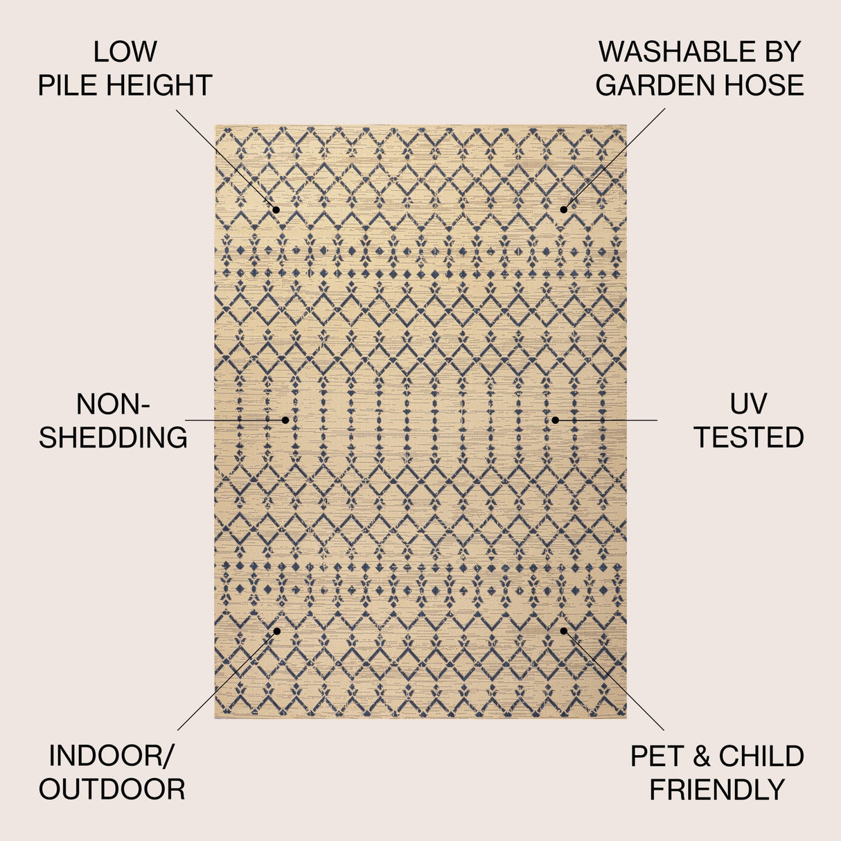 Ourika Moroccan Geometric Textured Weave Indoor/Outdoor Area Rug - Tuesday Morning - Area Rugs