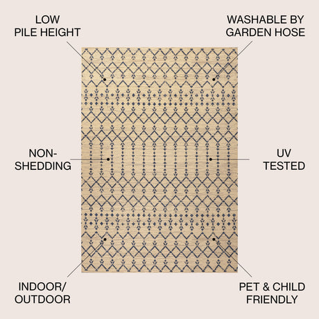 Ourika Moroccan Geometric Textured Weave Indoor/Outdoor Area Rug - Tuesday Morning - Area Rugs
