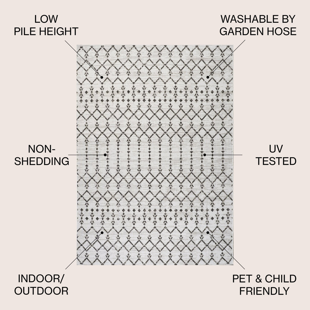 Ourika Moroccan Geometric Textured Weave Indoor/Outdoor Area Rug - Tuesday Morning - Area Rugs