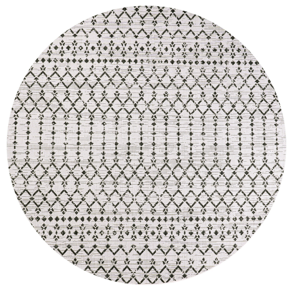 Ourika Moroccan Geometric Textured Weave Indoor/Outdoor Round Area Rug - Tuesday Morning - Area Rugs