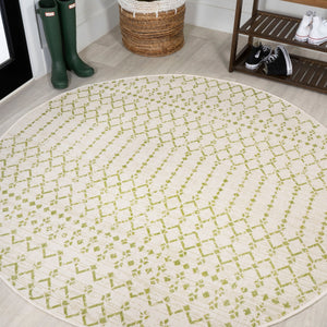 Ourika Moroccan Geometric Textured Weave Indoor/Outdoor Round Area Rug - Tuesday Morning - Area Rugs