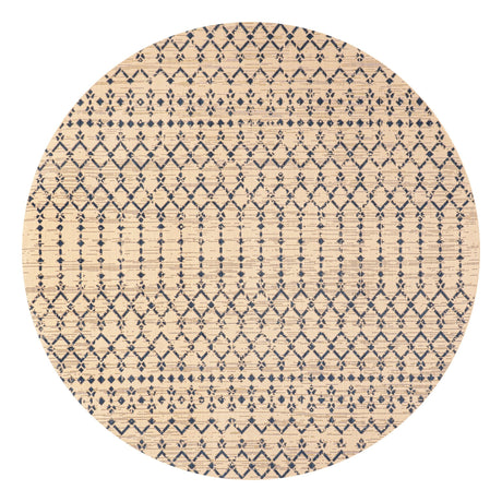 Ourika Moroccan Geometric Textured Weave Indoor/Outdoor Round Area Rug - Tuesday Morning - Area Rugs