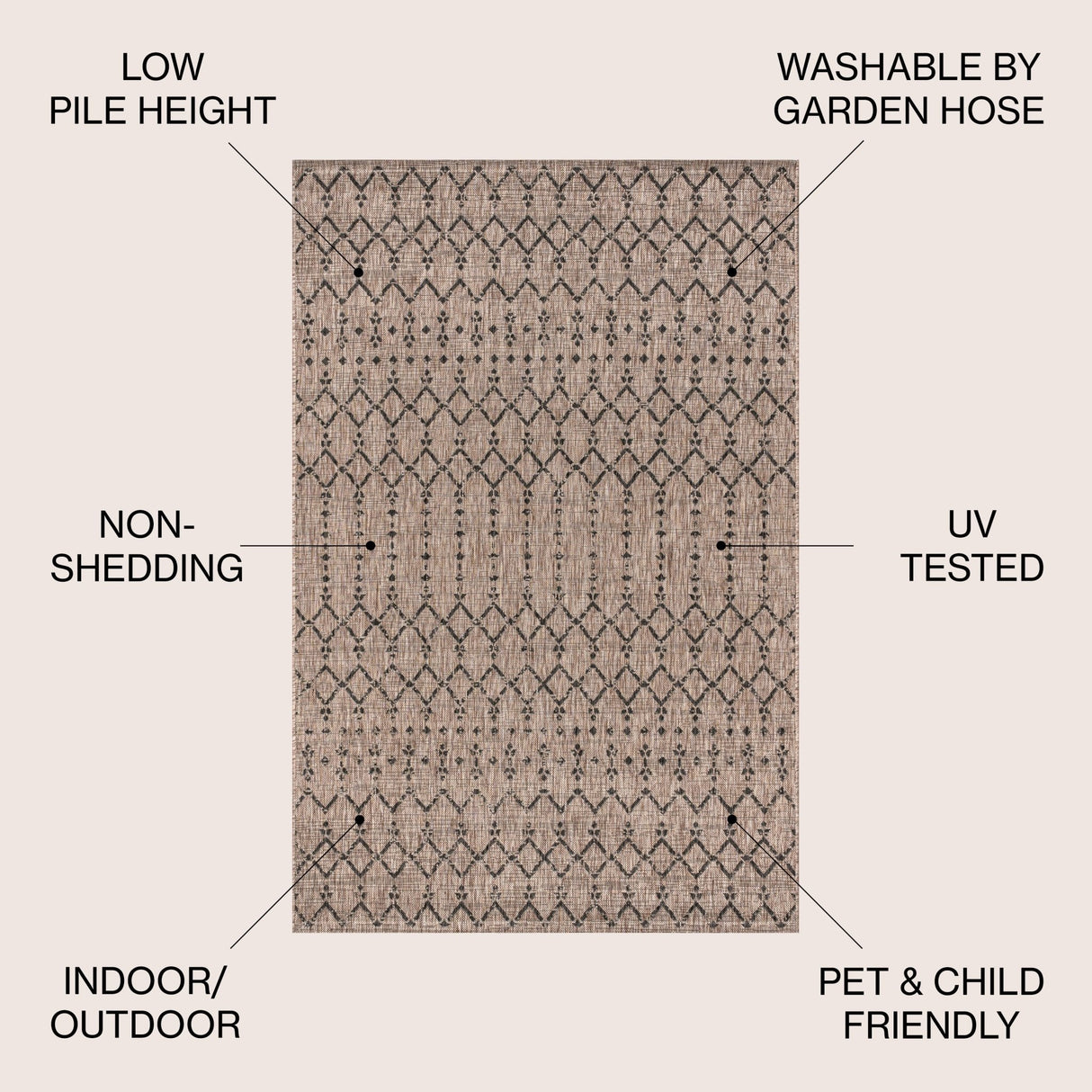 Ourika Moroccan Geometric Weave Indoor/Outdoor Area Rug - Tuesday Morning - Area Rugs