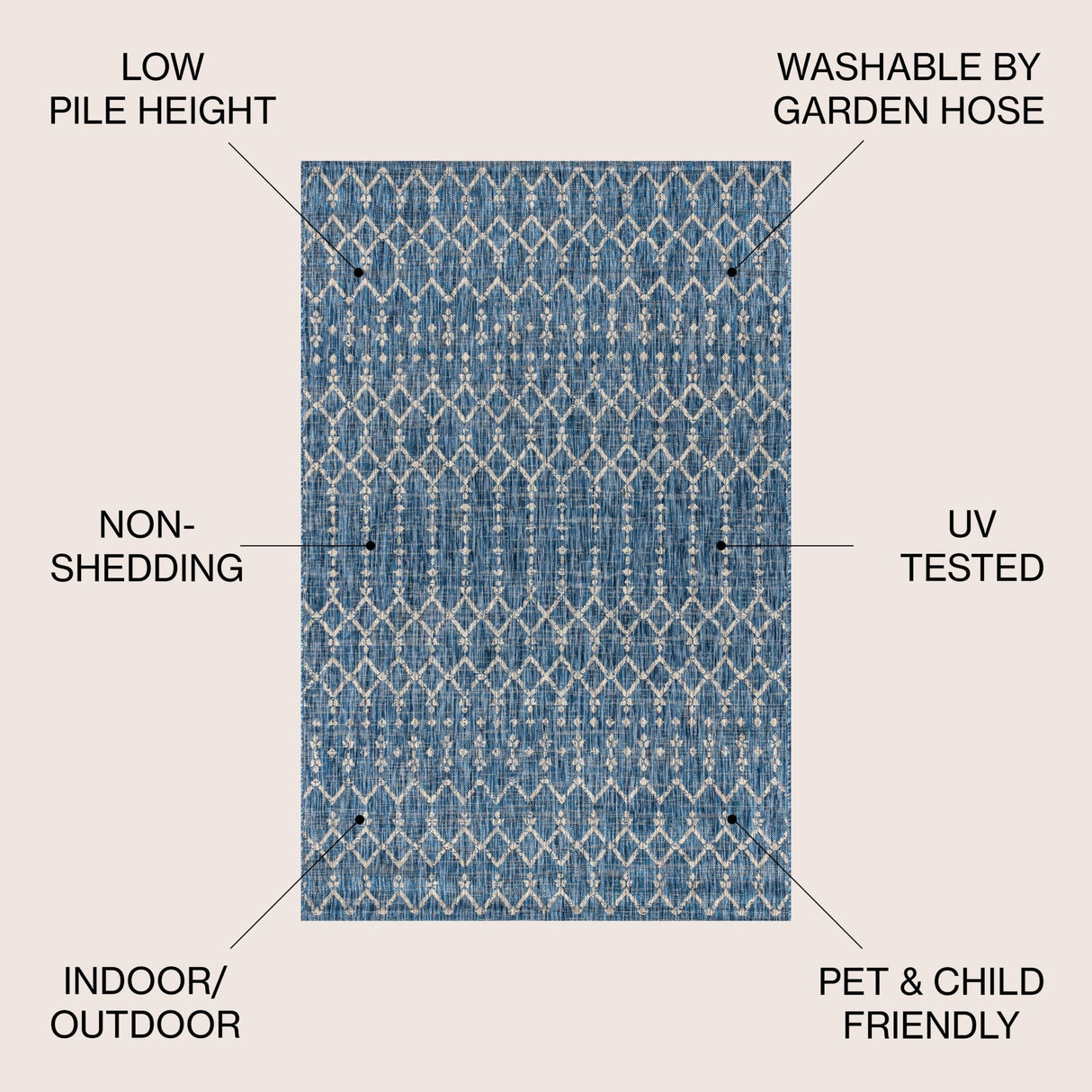 Ourika Moroccan Geometric Weave Indoor/Outdoor Area Rug - Tuesday Morning - Area Rugs