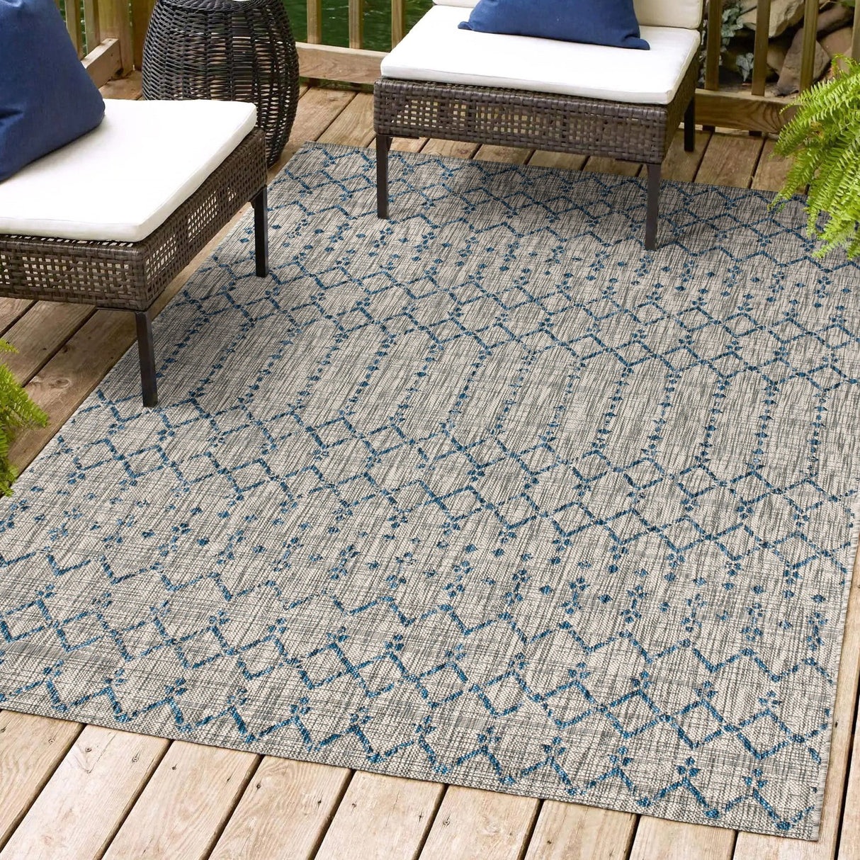 Ourika Moroccan Geometric Weave Indoor/Outdoor Area Rug - Tuesday Morning - Area Rugs