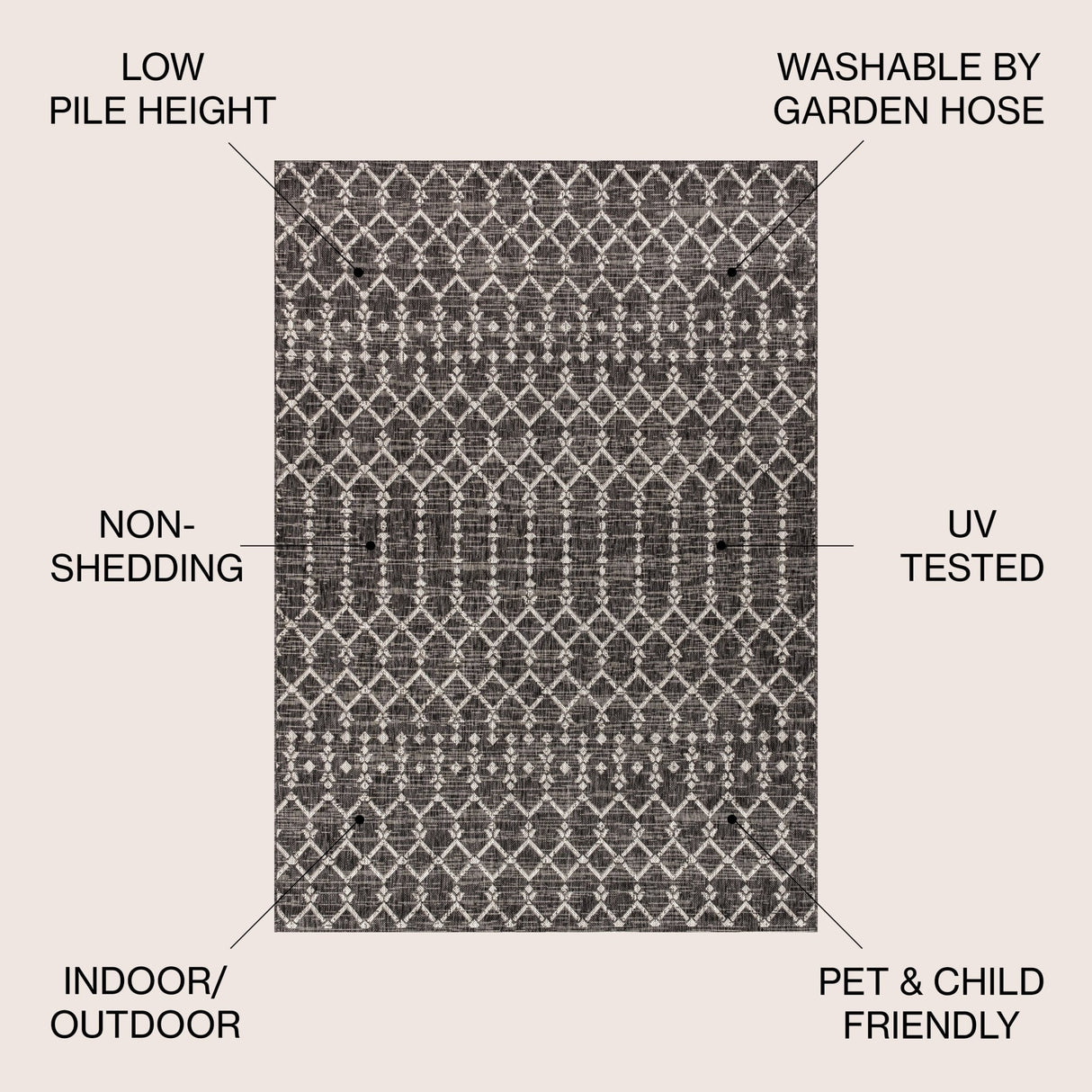 Ourika Moroccan Geometric Weave Indoor/Outdoor Area Rug - Tuesday Morning - Area Rugs