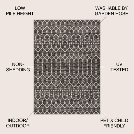 Ourika Moroccan Geometric Weave Indoor/Outdoor Area Rug - Tuesday Morning - Area Rugs