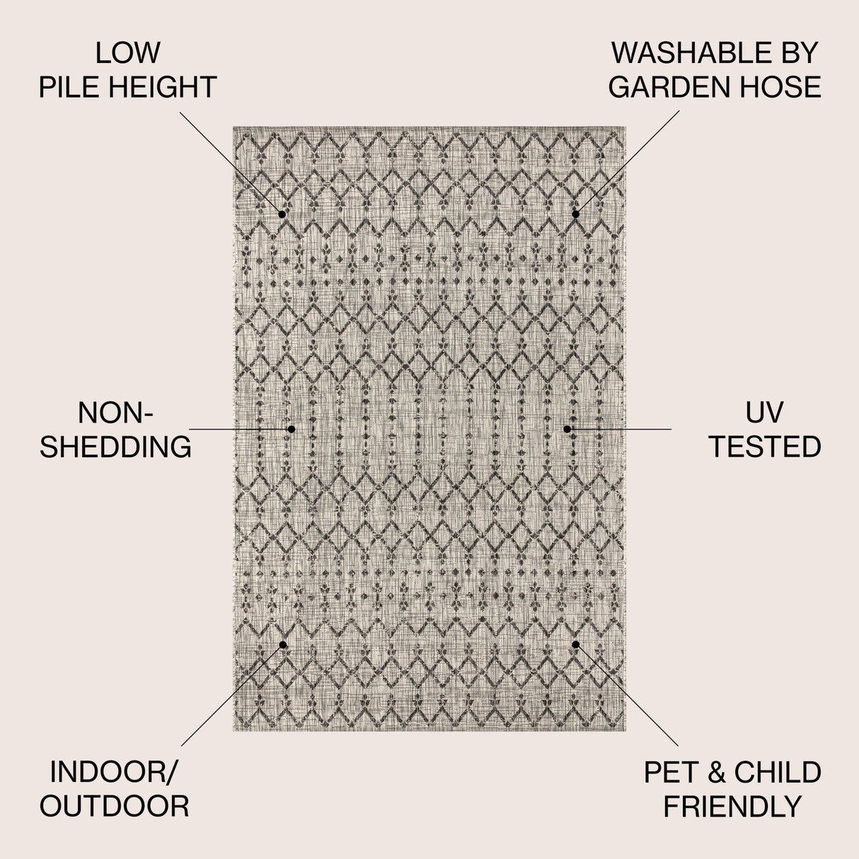 Ourika Moroccan Geometric Weave Indoor/Outdoor Area Rug - Tuesday Morning - Area Rugs