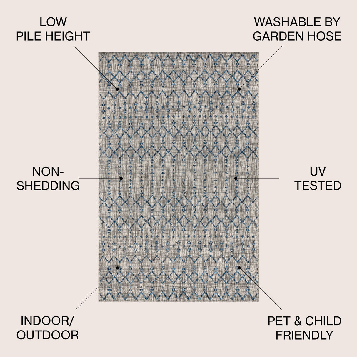 Ourika Moroccan Geometric Weave Indoor/Outdoor Area Rug - Tuesday Morning - Area Rugs