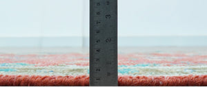 Oushak Design Red And Green 2.6x8 Hand knotted Wool Rug