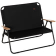Outsunny-double-folding-camping-chair,-loveseat-for-2-adults,-portable-camping-couch,-black-Outdoor-Chairs