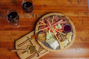 Insignia Acacia and Slate Serving Board with Cheese Tools