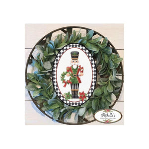 Oval Harlequin Nutcracker Sign - Wreath Enhancement